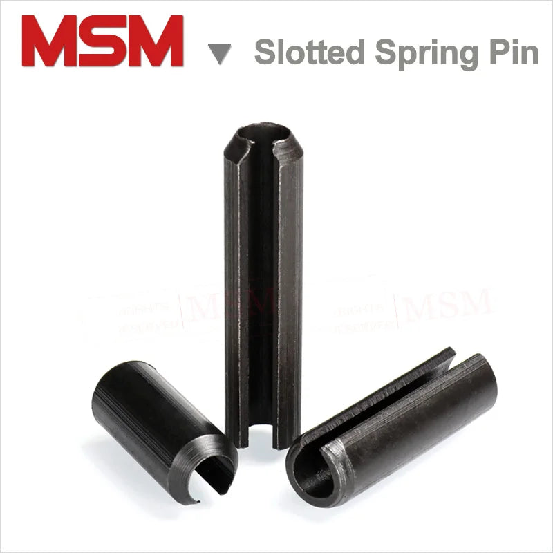 65Mn Carbon Steel Heavy Duty Split Spring Dowel Cylindrical Cotter Pin M6/8/10/12/14/16 Black Straight Slotted Spring Pin