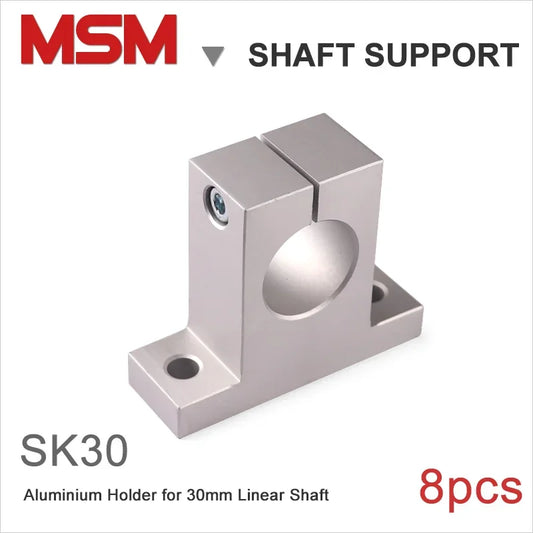 8pcs MSM 30mm Shaft Spport SK30 Linear Rod Holder Aluminium Seat SH30 Sliding Rail Guide Support Bracket Vertical Seat Fixture