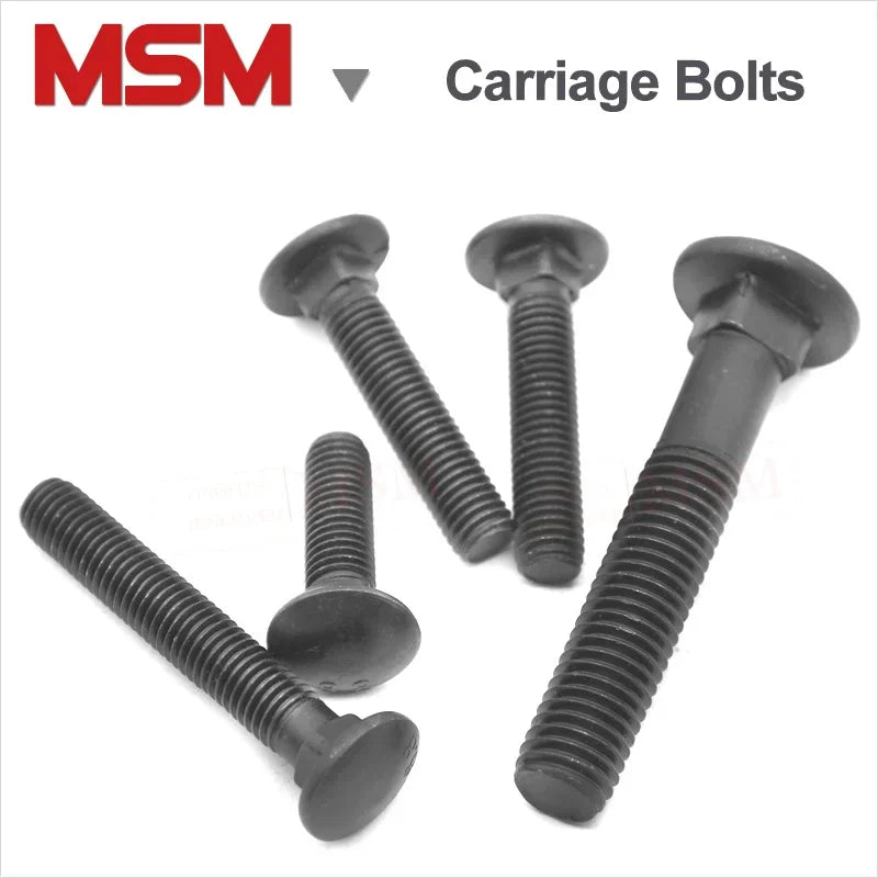 Carbon Steel 8.8 Level High Strength Carriage Bolts Cup Head Square Neck M6 M8 M10 M12 M16 M20 Mushroom Head Square Neck Screws