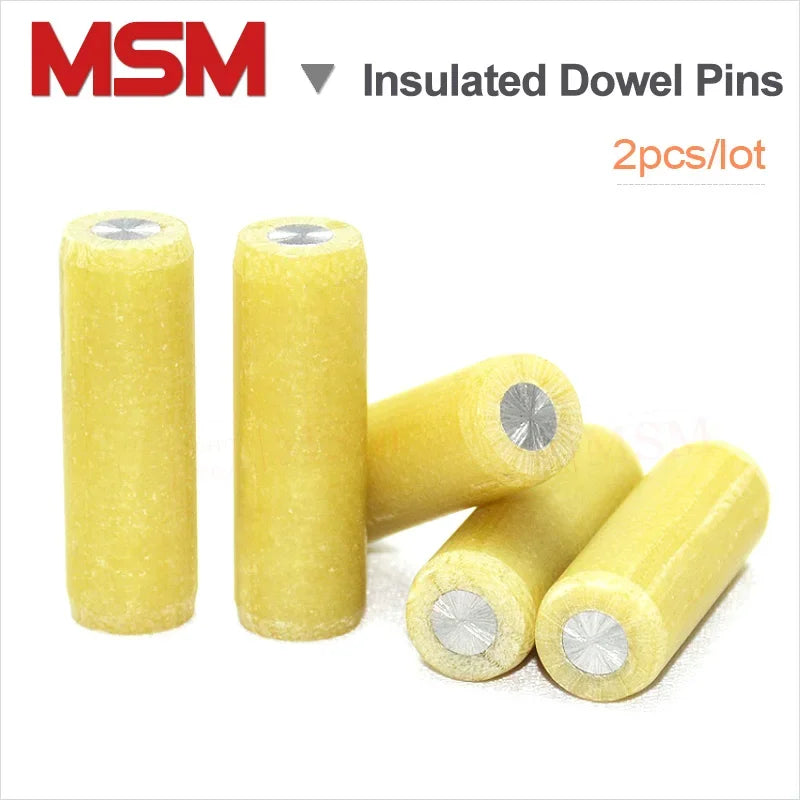 Free Shipping 2 PCS Stainless Steel Core Bakelite Coated Insulating Parallel Pins Dowel Pins Cylindrical Locating Dowel
