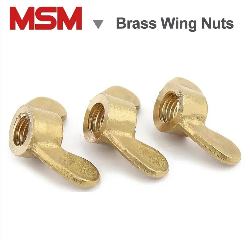 Free Shipping Brass Wing Nuts Thumb Tighten Butterful Nuts M3 M4 M5 M6 M8 M10 M12 M16