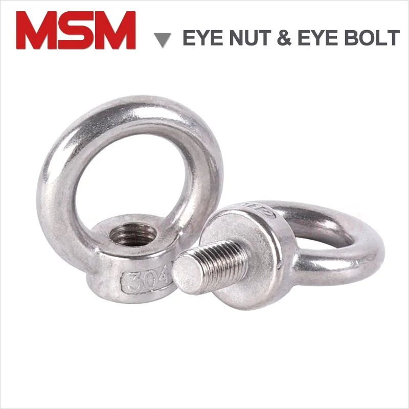 Free Shipping Stainless Steel Marine Lifting Eye Nut Eye Bolt Loop Hole for Cable Rope Lifting M3 M4 M5 M6 M8 M10
