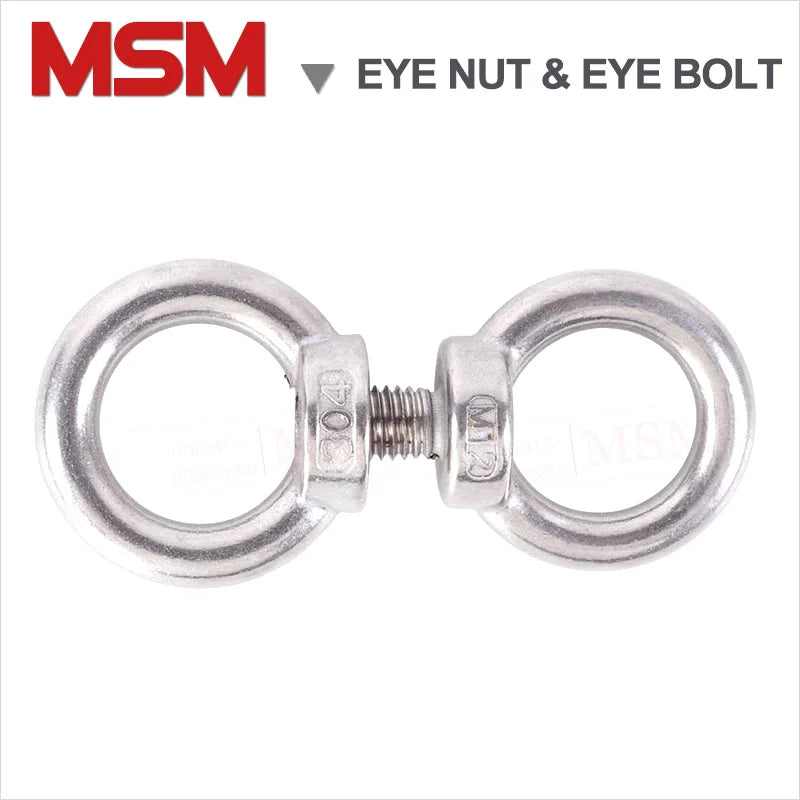 Free Shipping Stainless Steel Marine Lifting Eye Nut Eye Bolt Loop Hole for Cable Rope Lifting M3 M4 M5 M6 M8 M10