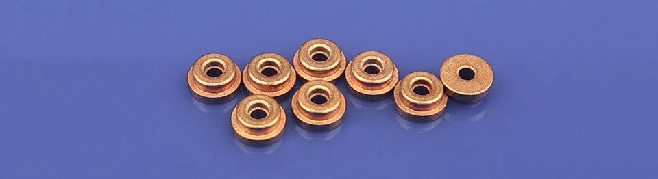 10pcs MSM Copper Sleeve 1.5mm Double Deck With Lip Copper Base Powder Metallurgic Oil Bushing Mini Rip Bearing Guide Step Sleeve