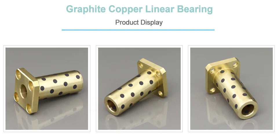 2pcs MSM LMK10L LMK12L Square Flange Oil-free Linear Graphite Copper Bearing JDB Solid Lubricant Brass Bushing 3D Printer Parts
