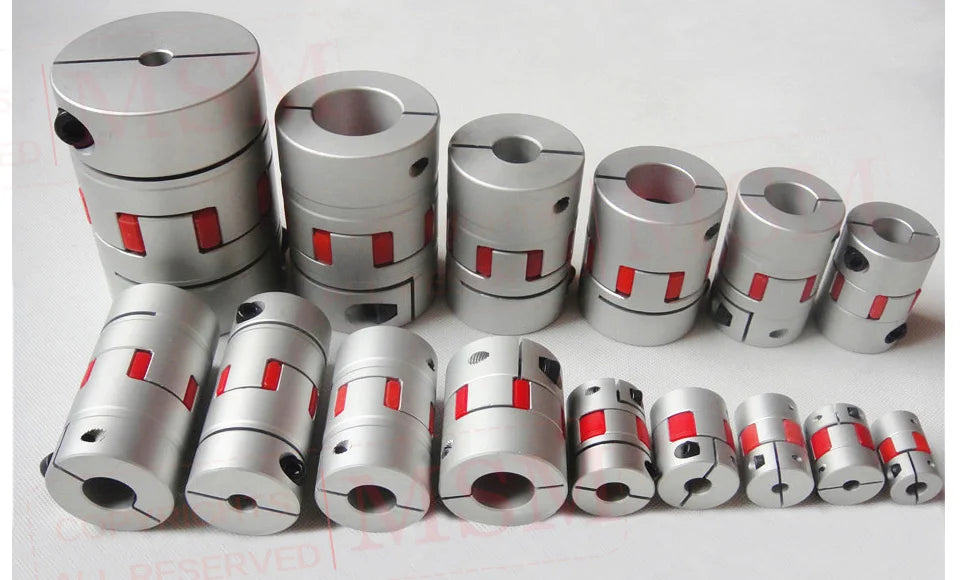 2pcs MSM Shaft Couplers D20L25 Flexible Rubber Jaw Motor Connector 5mm 6mm 8mm 10mm Aluminium Plum 3d Printer Couplings CNC Kits