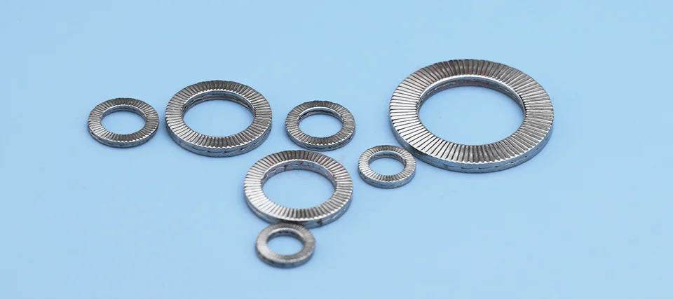 20pcs Stainless Steel Self-locking Washer NL4/5/6/8/10/12/14/16/18/20/22/24/27/30/33/36 DIN25201 Twofold Anti-slide Shock-proof