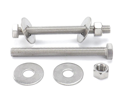 1 Set Stainless Hex Head M14 M16 M18 M20 Extra Long Screw/Bolt With Two Plain Washers And One Nut Fully Threaded Length 80~200mm