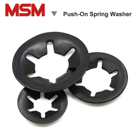 100pcs MSM Push-On Spring Washers 65Mn Internal Tooth Locking Washers Starlock M3 M4 M5 M6 M8 M10 M12 Plum Blossom Bearing Clamp