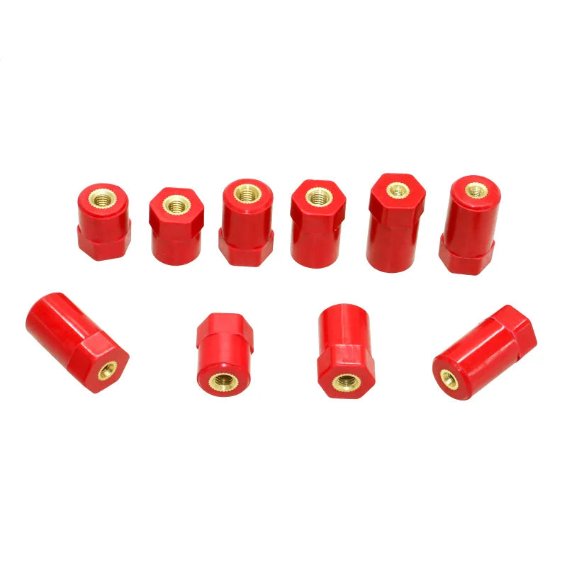 5PCS Cylinder Shape Two End Female Thread M4/5/6 Hexagonal Insulated Supporter Dia.14mm Insulated Post Height 14~100mm Insulator
