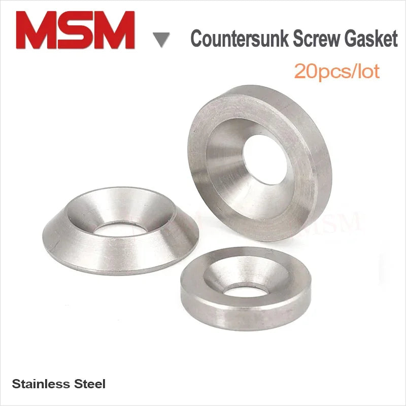Stainless Steel Countersunk Screw Gasket Cup Head Screw Washer Joint Ring Backup Flat and Cone Shape Solid M3 M4 M5 M6 M8 M10