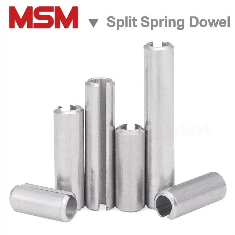 Stainless Steel M4/5/6 Split Spring Dowel Elastic Cylindrical Positioning Cotter Pin Tension Dowel Straight Slotted Spring Pin