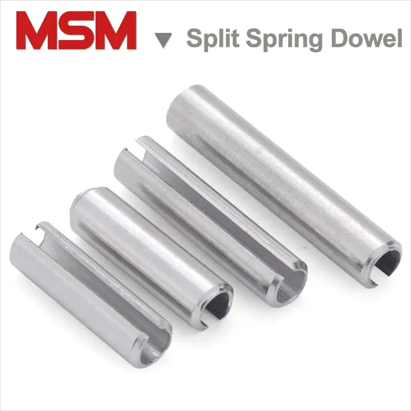 Stainless Steel M4/5/6 Split Spring Dowel Elastic Cylindrical Positioning Cotter Pin Tension Dowel Straight Slotted Spring Pin
