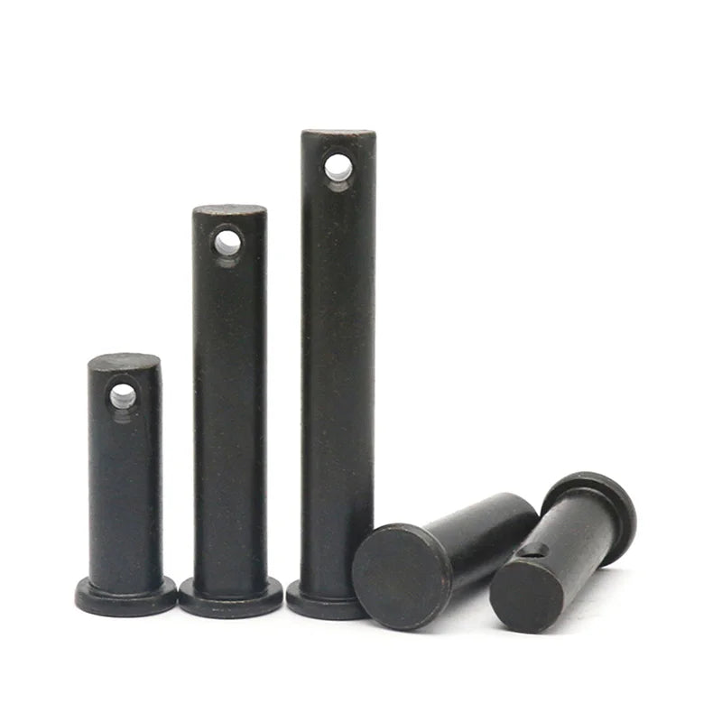 Xpcs Carbon Steel Black Dowel Pins Flat Head Cylindrical Pin with Split Pin M4/5/6/8 Positioning Clevis Bolt Shaft Cotter Plug