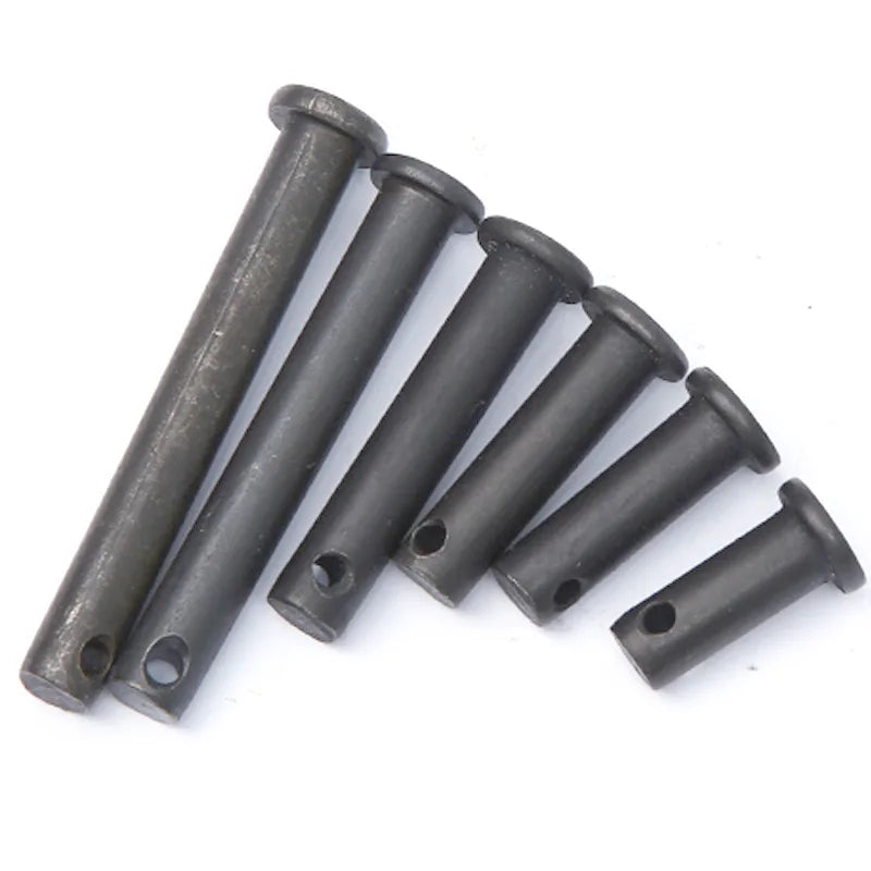 Xpcs Carbon Steel Black Dowel Pins Flat Head Cylindrical Pin with Split Pin M4/5/6/8 Positioning Clevis Bolt Shaft Cotter Plug