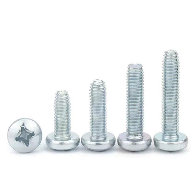 Xpcs Carbon Steel Cross Recessed Pan Head Thread Forming Screws Phillips Rolling Screws M2/2.5/3/4/5/6 Self-tapping Lock Screws