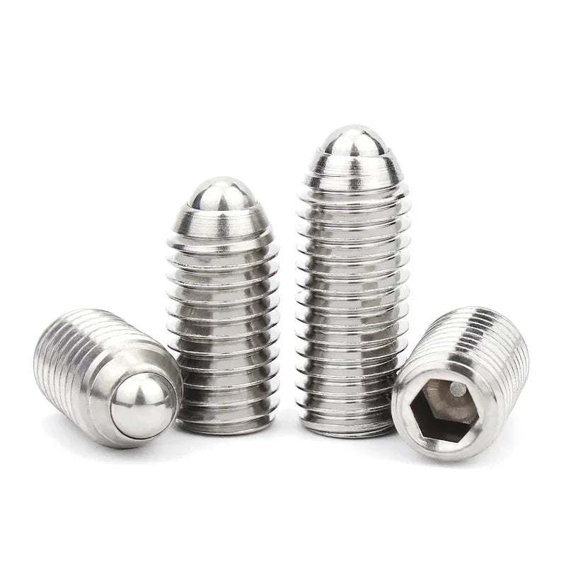 Xpcs Hex Socket Spring Ball Plunger Screw Stainless Steel Positioning Allen Grub Bolt Ball Point Set Screws M8 M10 M12 M16