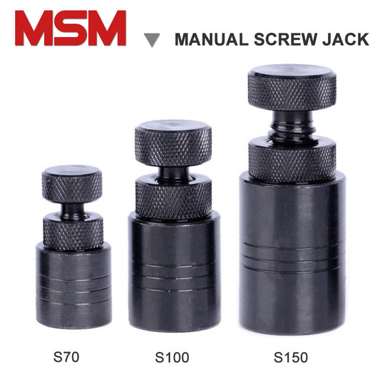 MSM Manual Screw Jack S70 S100 S150 Die Special Adjustable Jack Cushion Iron Moulds Height Adapter Hand Hoist Steel Block Nut Bolt Set