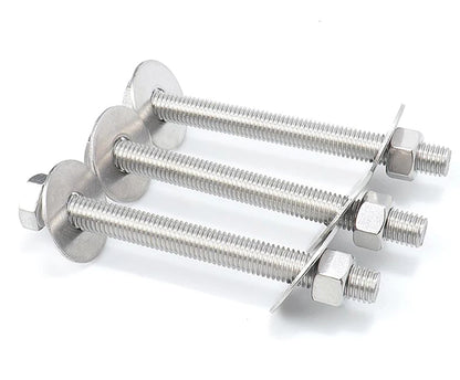 1 Set Stainless Hex Head M14 M16 M18 M20 Extra Long Screw/Bolt With Two Plain Washers And One Nut Fully Threaded Length 80~200mm