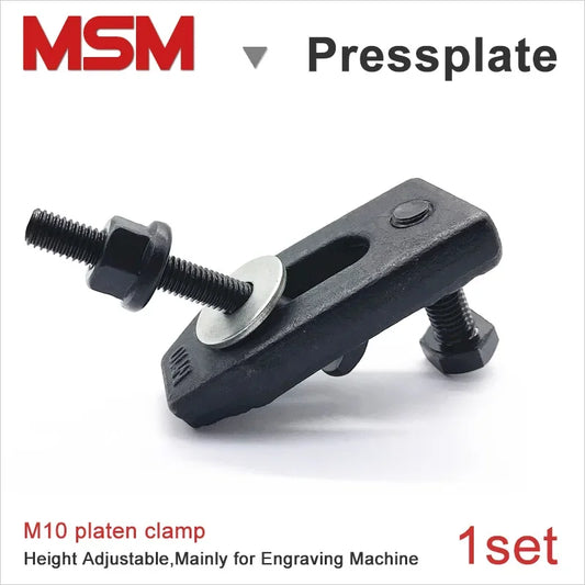 1 set MSM Platen CNC Milling Engraving Machine Parts M10 Pressure Plate Clamp Fixture Fastening Plate for T-slot Working Table