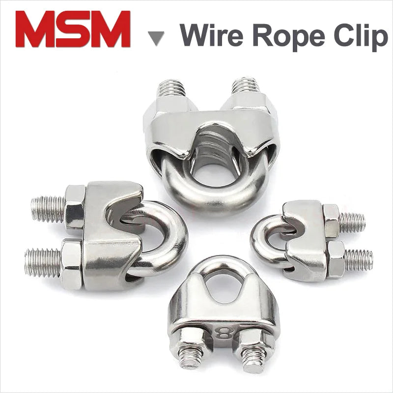 10/2 Pcs U Type Wire Rope Clips U Shape Clamp Cable Bolts Rigging Wire Rope Chuck M2/3/4/5/6/8/10/12/14/16/18/20/22/24/26/30/32