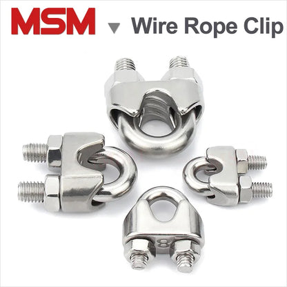 10/2 Pcs U Type Wire Rope Clips U Shape Clamp Cable Bolts Rigging Wire Rope Chuck M2/3/4/5/6/8/10/12/14/16/18/20/22/24/26/30/32