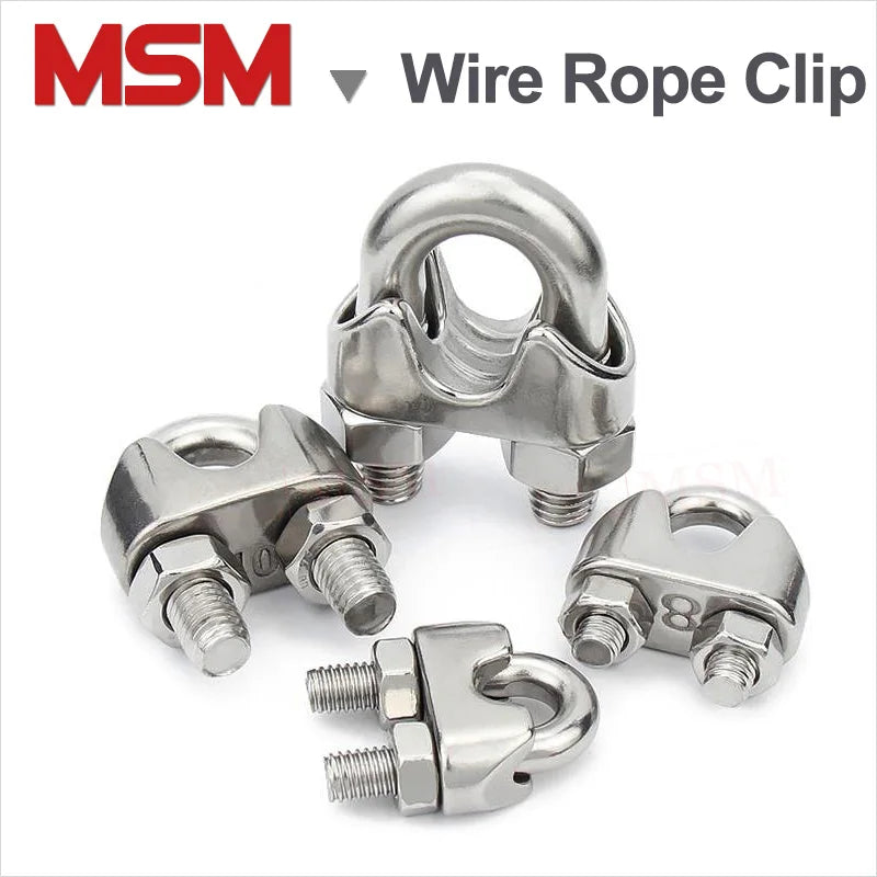 10/2 Pcs U Type Wire Rope Clips U Shape Clamp Cable Bolts Rigging Wire Rope Chuck M2/3/4/5/6/8/10/12/14/16/18/20/22/24/26/30/32