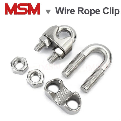10/2 Pcs U Type Wire Rope Clips U Shape Clamp Cable Bolts Rigging Wire Rope Chuck M2/3/4/5/6/8/10/12/14/16/18/20/22/24/26/30/32