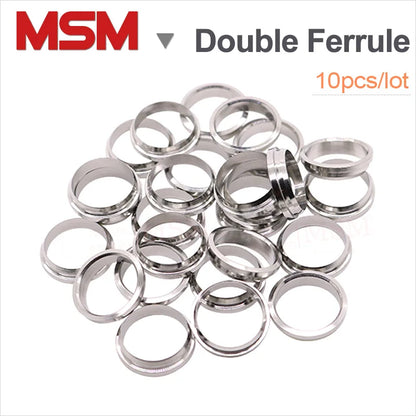 10 PCS Stainless Steel Double Ferrule For Compression Union Connector 3/4/6/8/10/12/14/16/18/20/22mm Compression Sleeve Ferrule