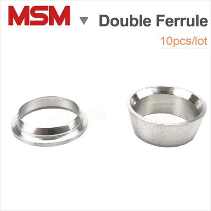 10 PCS Stainless Steel Double Ferrule For Compression Union Connector 3/4/6/8/10/12/14/16/18/20/22mm Compression Sleeve Ferrule