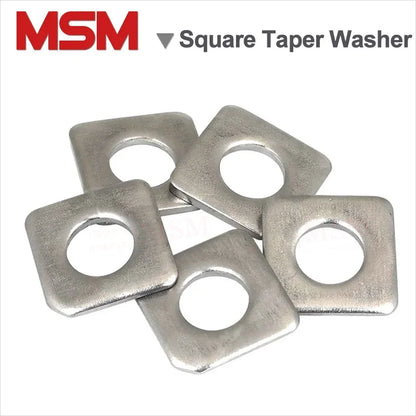 10 PCS Stainless Steel Square Taper Washers For Slot Section GB853 Square Oblique Gasket M6/8/10/12/16/18/20