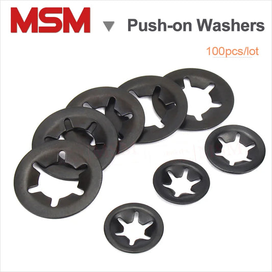 100PCS 65Mn Push-on Locking Washers Speed Clips Internal Tooth Spring Washers Starlock Nut M3 M4 M5 M6 M8 M10 M12 Bearing clamp