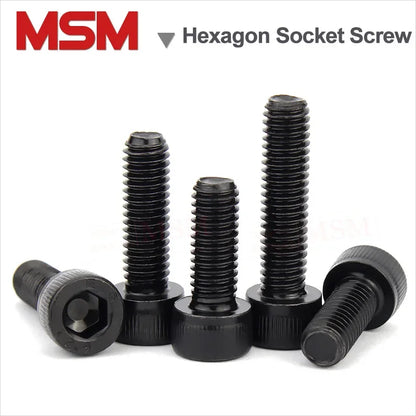 100Pcs Carbon Steel 12.9 Grade Hexagon Hex Socket Head Screw Allen Black Full Screw M1.4 M1.6 M2 M2.5 Length 3~20mm Mini Screws