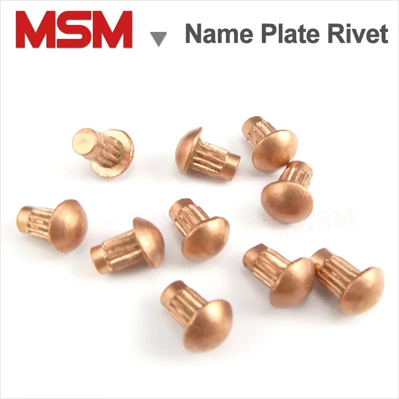 Plate Ribet Solid 100Pcs Red Copper Name Plate Rivet Solid With Knurled Shank Label Plat ...