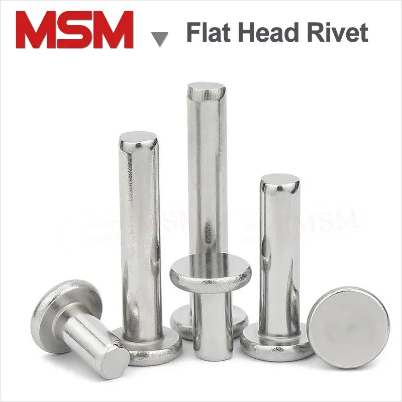 100Pcs Stainless Steel Flat Thin Wafer Head Rivets M2 M2.5 M3 M4 M5 M6 ...