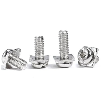 100pcs Carbon Steel Nickel Plated Cross Drive Pan Head Screw with Square Washer M3/3.5/4/5 Philip Terminal Block Screw Sem Screw