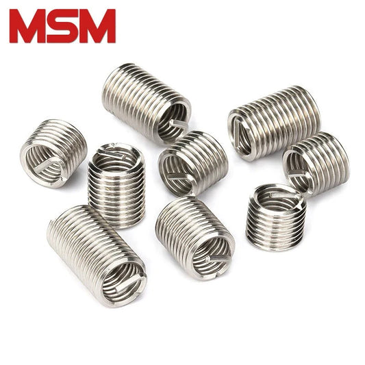 100pcs Coiled Wire Helical Screw Sleeve Sheath 304 Stainless Steel Helicoil Thread Insert Wire BracesThread Repair Kit M2~M6