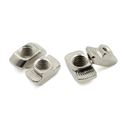 100pcs  Nickel Plated T Nut M3/4/5/6 T Shape Drop in Sliding Nut for EU Profile 1515 2020 2525 3030 4040 4545 Series T-slot Nut