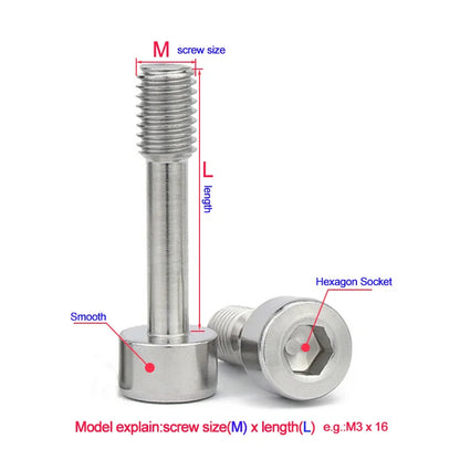10pcs Smooth Hexagon Socket Captive Screws Short Head 304 Stainles Steel M2 M2.5 M3 M4 M5 M6 Half Thread Male Bolt Anti-Release