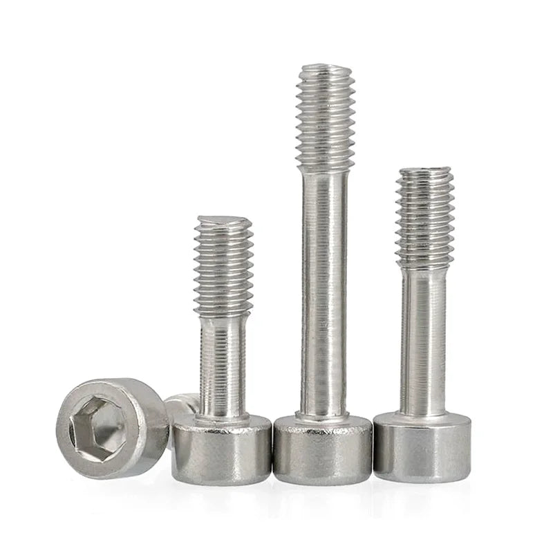 10pcs Smooth Hexagon Socket Captive Screws Short Head 304 Stainles Steel M2 M2.5 M3 M4 M5 M6 Half Thread Male Bolt Anti-Release