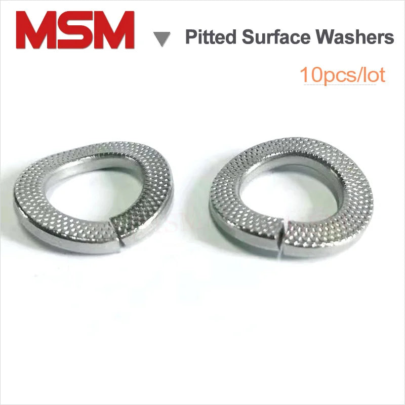 10pcs Stainless Steel Curved Spring Washers With Pitted Surface Spring Lock Washers M3 M4 M5 M6 M8 M10 M12 M14 M16 M20 M24