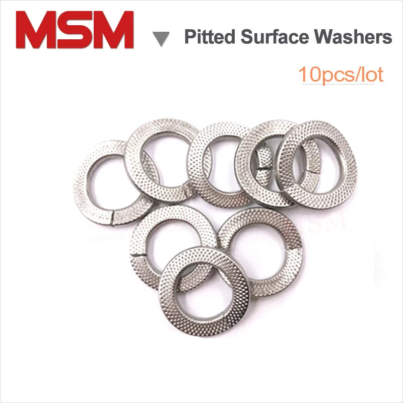 10pcs Stainless Steel Curved Spring Washers With Pitted Surface Spring Lock Washers M3 M4 M5 M6 M8 M10 M12 M14 M16 M20 M24