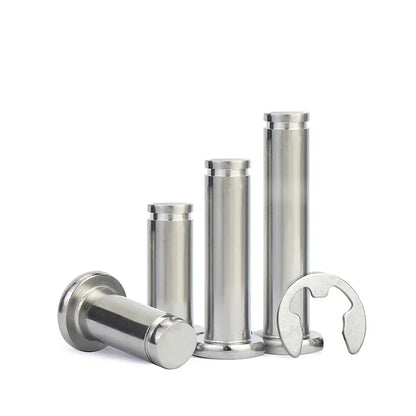 10pcs Stainless Steel Flat Head Pins with Circlip Groove M3 M4 M5 M6 Cylindrical Slotted Positioning Pin and Circlip Clevis Bolt