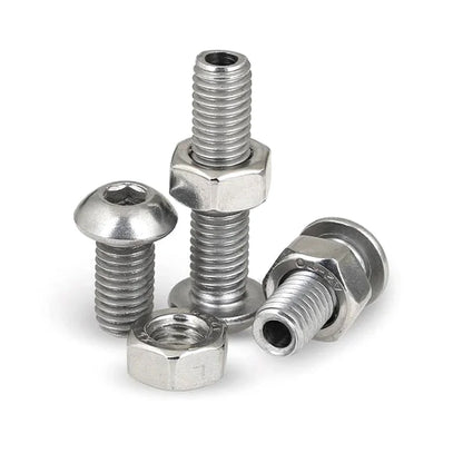 10pcs Stainless Steel Hexagon Socket Button Head Hollow Screws and Nuts M4 M5 M6 M8 M10 M12 M16 Screw with Air Through Hole
