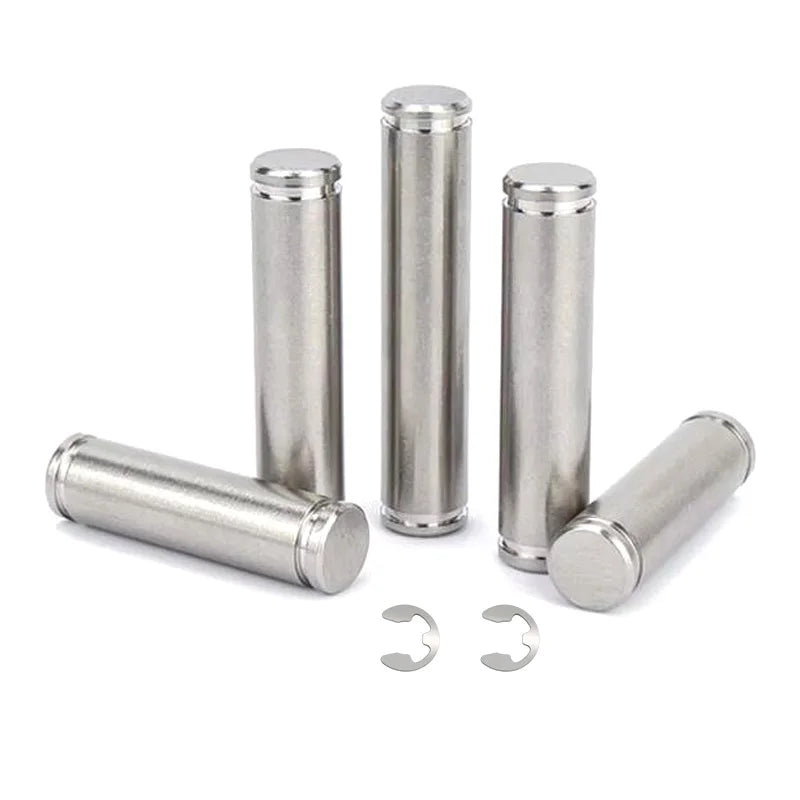 Retaining Plug 10pcs Stainless Two Head Grooved Shaft Plug with Retaining Ring Cylind ...