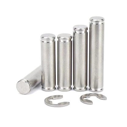 10pcs Stainless Two Head Grooved Shaft Plug with Retaining Ring Cylindrical Double Ends Grooved Pin Shaft with Circlip M8/10/12