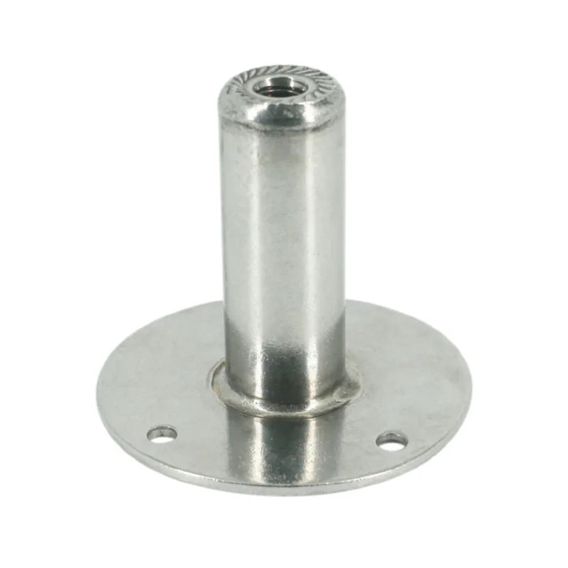 1pc Stainless Pipe Clamp Support Length 25mm~250mm Welded Round Base Supporting Foot with M8 Nut for Pipe Bracket Installing