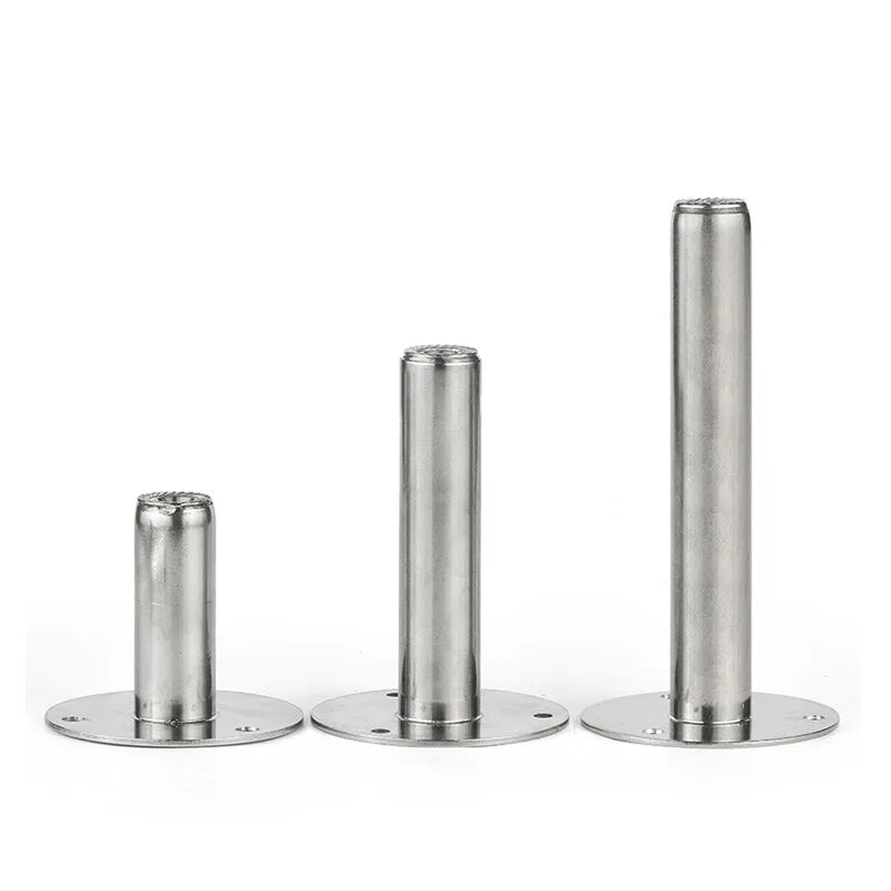 1pc Stainless Pipe Clamp Support Length 25mm~250mm Welded Round Base Supporting Foot with M8 Nut for Pipe Bracket Installing