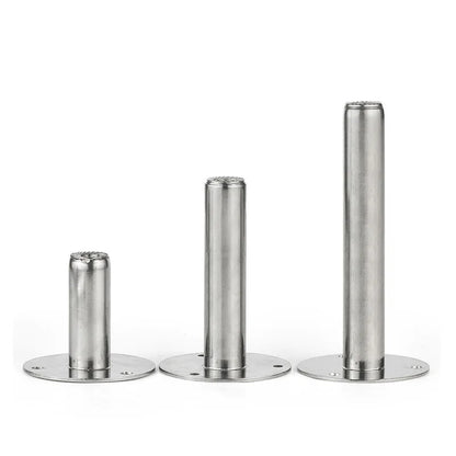 1pc Stainless Pipe Clamp Support Length 25mm~250mm Welded Round Base Supporting Foot with M8 Nut for Pipe Bracket Installing