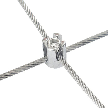 1pc Stainless Steel Slotted Collet for Wire Rope Cross Fitting Wire Rope Clip Locking Buckle Rope Cross Lock Clamp 2/3/4/5/6/8mm